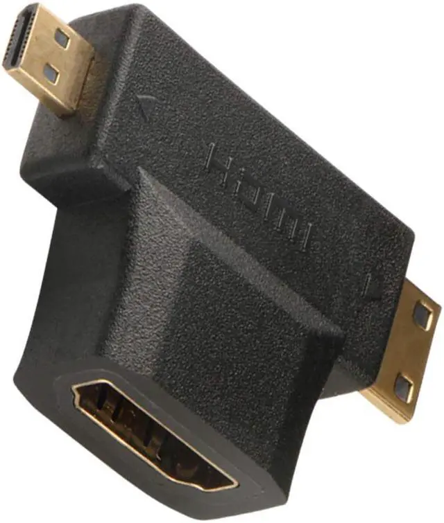 Alt view image 5 of 7 - 2 Pack MiniHDMI and MicroHDMI to HDMI Adapter 2in1 1080P Full HD WERLEO HDMI ( Type-C Type-D ) to HDMI ( Type-A ) Male to Female Converter Gold Plated