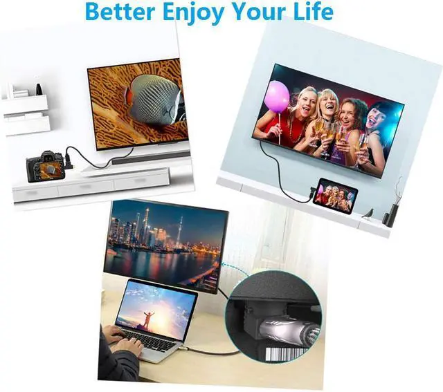 Alt view image 3 of 7 - 2 Pack MiniHDMI and MicroHDMI to HDMI Adapter 2in1 1080P Full HD WERLEO HDMI ( Type-C Type-D ) to HDMI ( Type-A ) Male to Female Converter Gold Plated