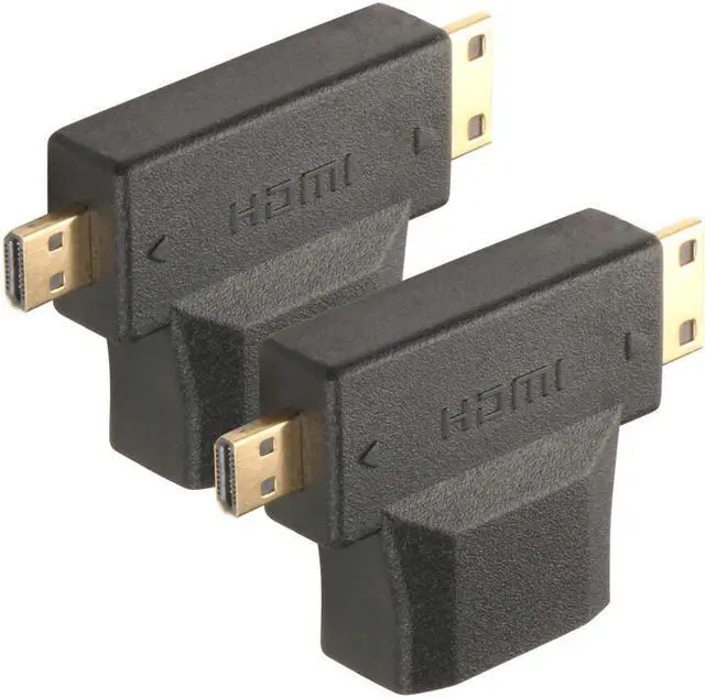 Alt view image 6 of 7 - 2 Pack MiniHDMI and MicroHDMI to HDMI Adapter 2in1 1080P Full HD WERLEO HDMI ( Type-C Type-D ) to HDMI ( Type-A ) Male to Female Converter Gold Plated