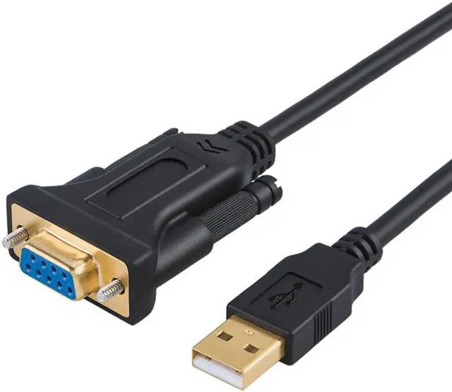 Main image of USB to RS232 Adapter with PL2303 Chipset Werleo 5ft USB 2.0 Male to RS232 Female DB9 Serial Converter Cable for Cashier Register Modem Scanner Digital Cameras CNC and Above Black