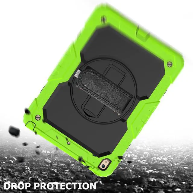 Alt view image 3 of 7 - iPad Air 3 Case iPad Pro 10.5 Case with [Hand Strap & Shoulder Strap] Pencil Holder 360 Rotating Stand Full Body Protection Case with Screen Protector for iPad Air 3 2019 / iPad Pro 10.5 2017 - Black