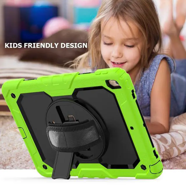 Alt view image 5 of 7 - iPad Air 3 Case iPad Pro 10.5 Case with [Hand Strap & Shoulder Strap] Pencil Holder 360 Rotating Stand Full Body Protection Case with Screen Protector for iPad Air 3 2019 / iPad Pro 10.5 2017 - Black