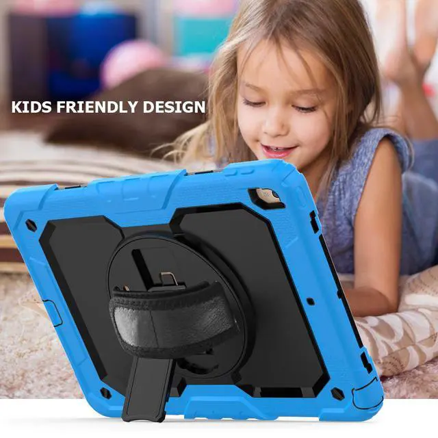 Alt view image 3 of 7 - iPad Air 3 Case iPad Pro 10.5 Case with [Hand Strap & Shoulder Strap] Pencil Holder 360 Rotating Stand Full Body Protection Case with Screen Protector for iPad Air 3 2019 / iPad Pro 10.5 2017 - Black