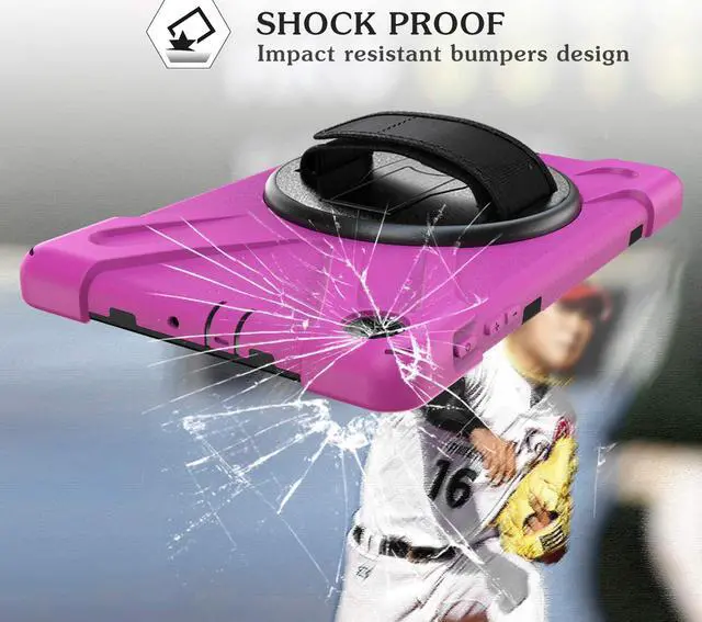Alt view image 5 of 7 - WERLEO Galaxy Tab A 10.1 2019 Case Heavy Duty Shockproof Rugged Case with 360 Degree Rotating Hand Strap / Stand and Shoulder Strap for Samsung Tab A 10.1 SM-T510 / T515 2019
