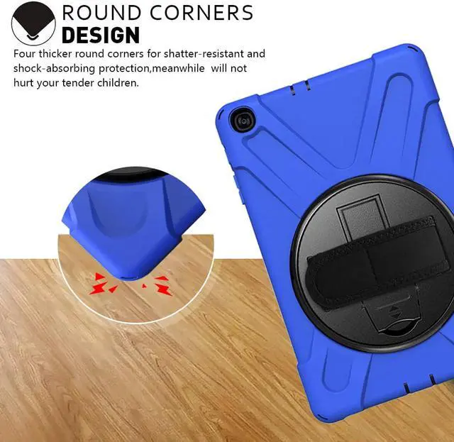 Alt view image 4 of 7 - WERLEO Galaxy Tab A 10.1 2019 Case Heavy Duty Shockproof Rugged Case with 360 Degree Rotating Hand Strap / Stand and Shoulder Strap for Samsung Tab A 10.1 SM-T510 / T515 2019