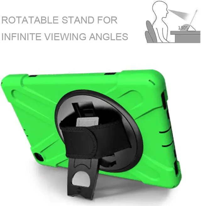 Alt view image 3 of 7 - WERLEO Galaxy Tab A 10.1 2019 Case Heavy Duty Shockproof Rugged Case with 360 Degree Rotating Hand Strap / Stand and Shoulder Strap for Samsung Tab A 10.1 SM-T510 / T515 2019