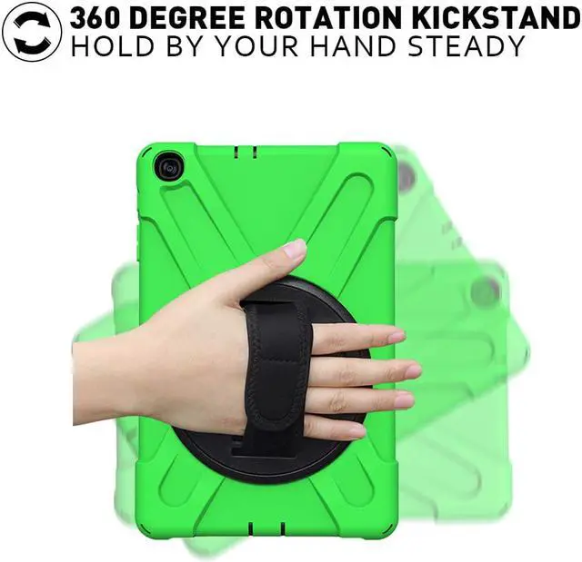 Alt view image 4 of 7 - WERLEO Galaxy Tab A 10.1 2019 Case Heavy Duty Shockproof Rugged Case with 360 Degree Rotating Hand Strap / Stand and Shoulder Strap for Samsung Tab A 10.1 SM-T510 / T515 2019