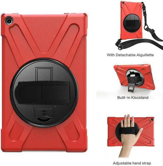 Alt view image 4 of 5 - Werleo Fire HD 10 2017 Case Heavy Duty Armor Shockproof Protective Case Cover with Rotating Hand Strap Carrying Shoulder Strap and Kickstand for Amazon Kindle Fire HD 10.1 Inch 2018 / 2017 Model