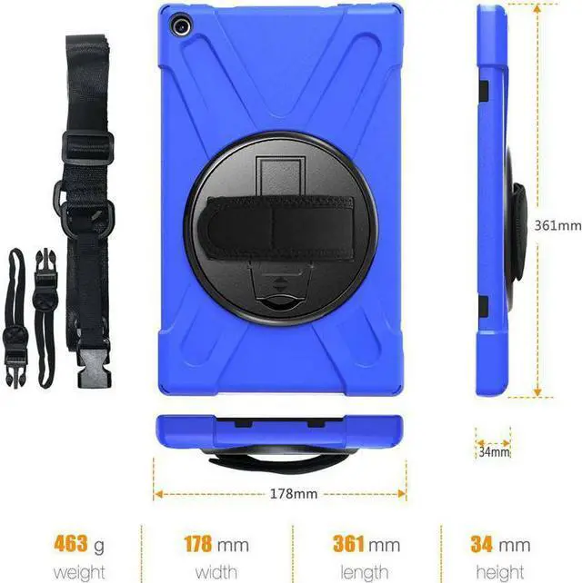 Alt view image 4 of 6 - Werleo Case for Amazon Kindle HD10 2017 2018 2019 10 inch Hybrid Shockproof Rugged Protective Cover with Kickstand Hand Strap and Shoulder Strap for Amazon Kindle HD 10 2017 2018 2019 10 inch Tablet