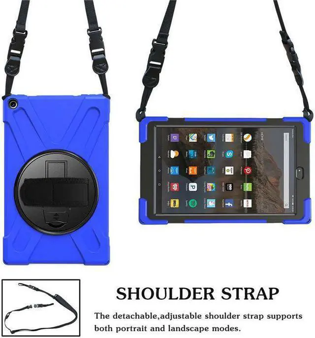 Alt view image 5 of 6 - Werleo Case for Amazon Kindle HD10 2017 2018 2019 10 inch Hybrid Shockproof Rugged Protective Cover with Kickstand Hand Strap and Shoulder Strap for Amazon Kindle HD 10 2017 2018 2019 10 inch Tablet