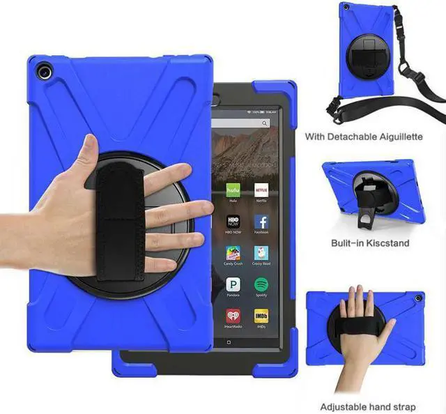 Main image of Werleo Case for Amazon Kindle HD10 2017 2018 2019 10 inch Hybrid Shockproof Rugged Protective Cover with Kickstand Hand Strap and Shoulder Strap for Amazon Kindle HD 10 2017 2018 2019 10 inch Tablet
