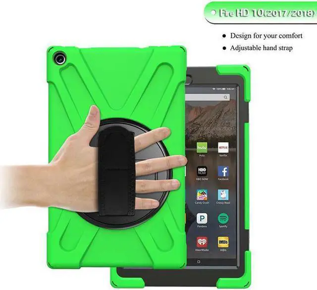 Alt view image 5 of 6 - Werleo Case for Amazon Kindle HD10 2017 2018 10 inch Hybrid Shockproof Rugged Protective Cover with Kickstand Hand Strap and Shoulder Strap for Amazon Kindle HD 10 2017 2018 10 inch Tablet
