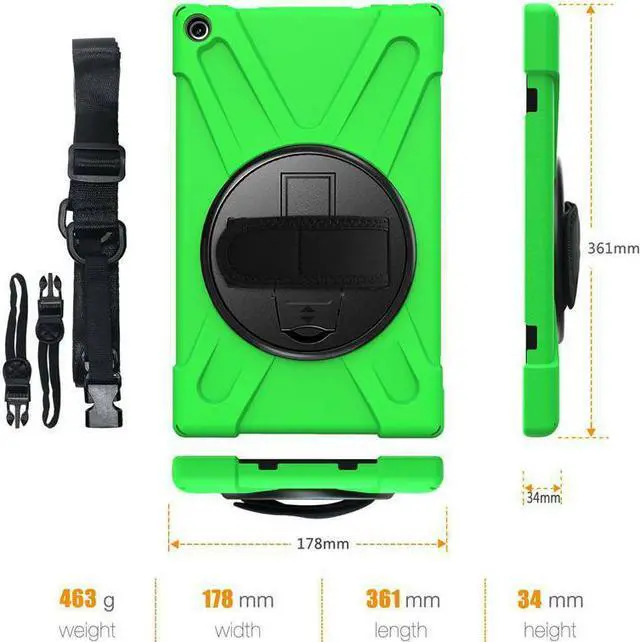 Alt view image 3 of 6 - Werleo Case for Amazon Kindle HD10 2017 2018 10 inch Hybrid Shockproof Rugged Protective Cover with Kickstand Hand Strap and Shoulder Strap for Amazon Kindle HD 10 2017 2018 10 inch Tablet