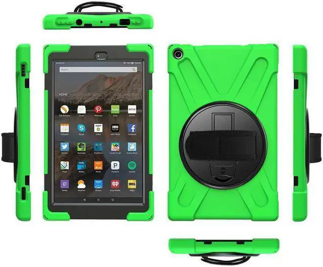 Alt view image 2 of 6 - Werleo Case for Amazon Kindle HD10 2017 2018 10 inch Hybrid Shockproof Rugged Protective Cover with Kickstand Hand Strap and Shoulder Strap for Amazon Kindle HD 10 2017 2018 10 inch Tablet