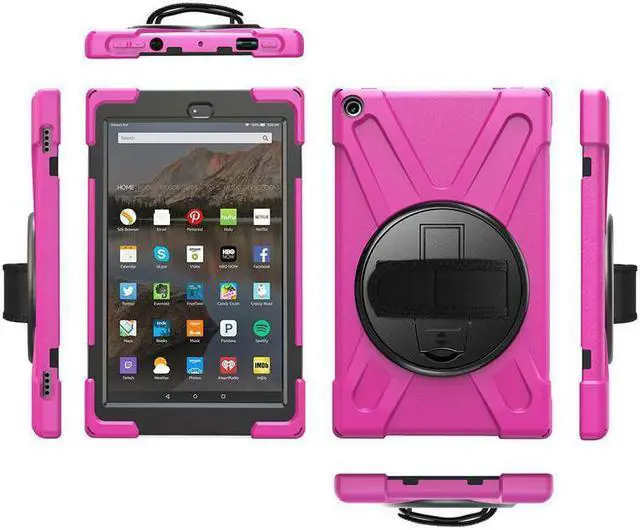 Alt view image 2 of 7 - Werleo Case for Amazon Kindle HD10 2017 2018 10 inch Hybrid Shockproof Rugged Protective Cover with Kickstand Hand Strap and Shoulder Strap for Amazon Kindle HD 10 2017 2018 10 inch Tablet