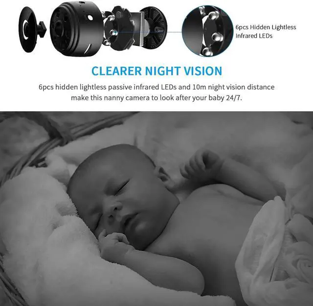 Alt view image 5 of 7 - Mini Spy Camera Werleo 1080P HD Wireless Hidden Camera Portable WiFi Security Monitor Cameras Small Nanny Cam with Night Vision / Motion Detection / iOS / Android APP for Home and Office