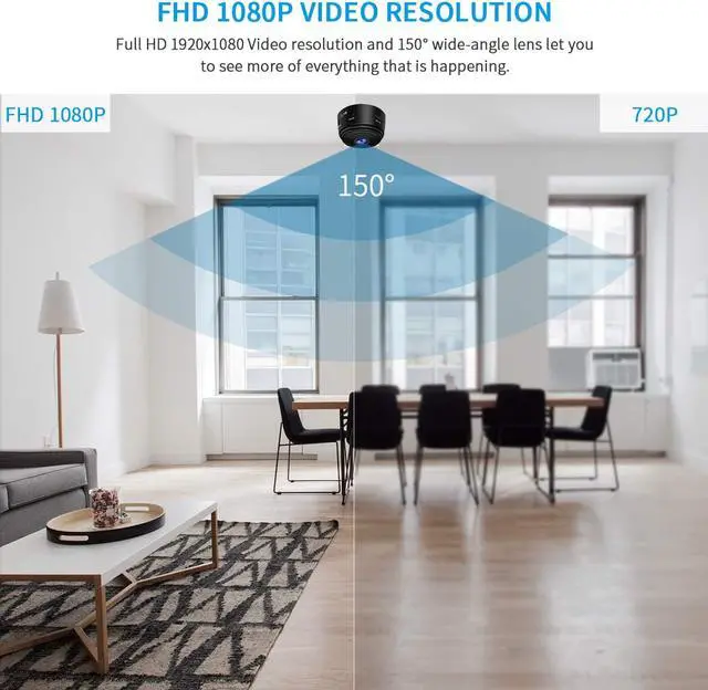 Alt view image 4 of 7 - Mini Spy Camera Werleo 1080P HD Wireless Hidden Camera Portable WiFi Security Monitor Cameras Small Nanny Cam with Night Vision / Motion Detection / iOS / Android APP for Home and Office