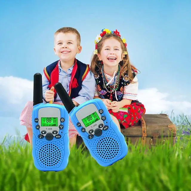 Alt view image 6 of 7 - Kids Walkie Talkie Two Ways Radio Toy Walkie Talkie for Kids 3 Miles Range 22 Channels Built in Flash Light FRS GMRS Handheld Mini Walkie Talkie for Outdoor Adventures Camping Hiking - 2 Packs