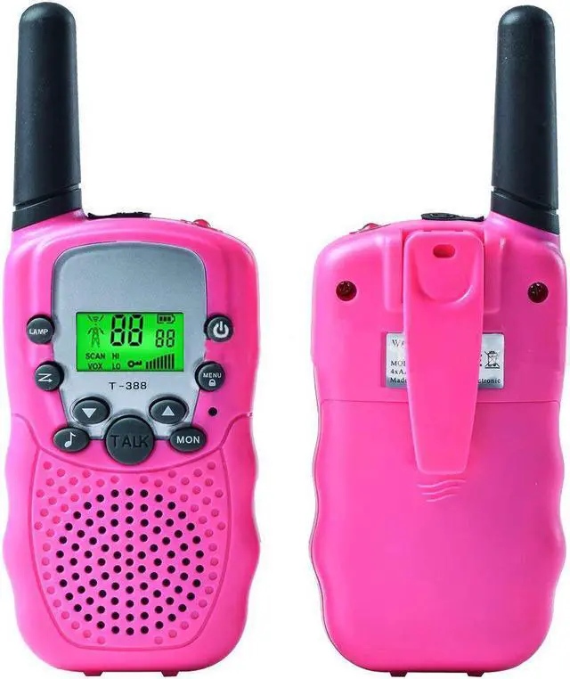 Alt view image 2 of 6 - Kids Walkie Talkie Two Ways Radio Toy Walkie Talkie for Kids 3 Miles Range 22 Channels Built in Flash Light FRS GMRS Handheld Mini Walkie Talkie for Outdoor Adventures Camping Hiking - 2 Packs