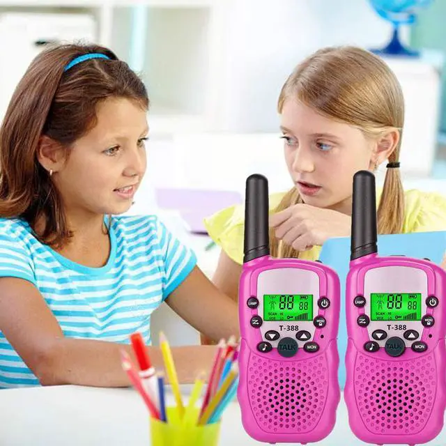 Alt view image 4 of 6 - Kids Walkie Talkie Two Ways Radio Toy Walkie Talkie for Kids 3 Miles Range 22 Channels Built in Flash Light FRS GMRS Handheld Mini Walkie Talkie for Outdoor Adventures Camping Hiking - 2 Packs