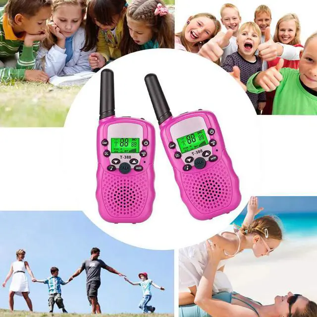 Alt view image 6 of 6 - Kids Walkie Talkie Two Ways Radio Toy Walkie Talkie for Kids 3 Miles Range 22 Channels Built in Flash Light FRS GMRS Handheld Mini Walkie Talkie for Outdoor Adventures Camping Hiking - 2 Packs