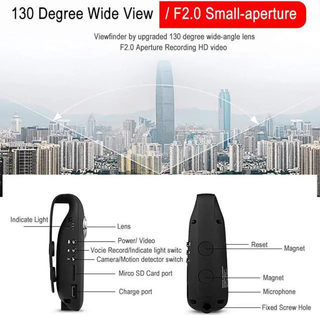 Alt view image 4 of 7 - HD 1080P Mini Camera Hidden Spy Camera Motion Detecion Voice Recorder 130 Degree Wide Angle DV Camera Outdoor Sports Camera