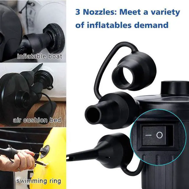 Alt view image 6 of 7 - Werleo Electric Air Pump 2 in 1 Portable Air Mattress Pump Universal Quick-Fill Inflator Deflator with 3 Nozzles for Outdoor Camping Air Mattress Beds Boats