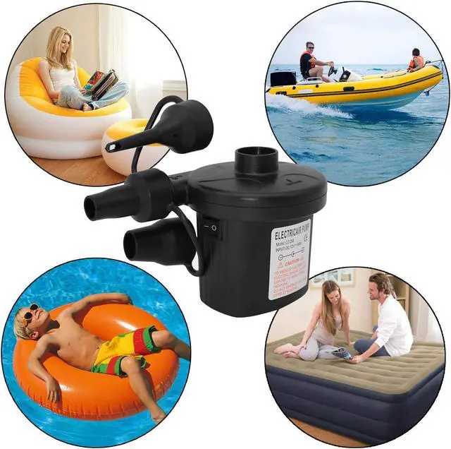 Alt view image 7 of 7 - Werleo Electric Air Pump 2 in 1 Portable Air Mattress Pump Universal Quick-Fill Inflator Deflator with 3 Nozzles for Outdoor Camping Air Mattress Beds Boats