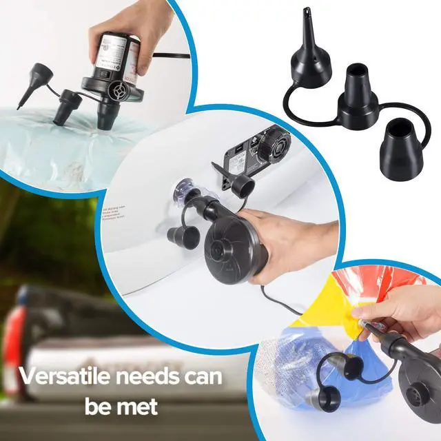 Alt view image 4 of 7 - Portable Electric Air Pump Air Mattress Pump for Inflatable Blow up Pool Raft Bed Boat Toy Quick-Fill AC Inflator Deflator with 3 Nozzles 110-120 Volt