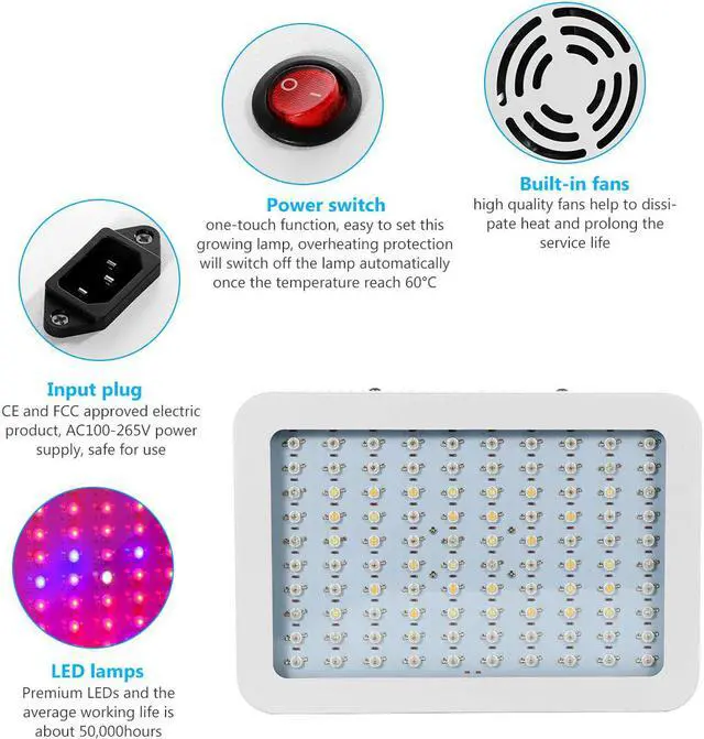 Alt view image 3 of 7 - Grow Light WERLEO 1000W UV IR LED Plant Lights Full Spectrum Double Chips Growing Lamps Bulbs for Indoor Plants Hydroponics Greenhouse Fruits Veg and Flowers White