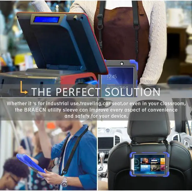 Alt view image 6 of 7 - Werleo Samsung Galaxy Tab E 8.0 T377 Case Armor Rugged Sturdy Shockproof Heavy Duty Durable Protective Cover with Stand / Hand Strap / Shoulder Strap for SM-T377A/ SM-T377V/ SM-T377P