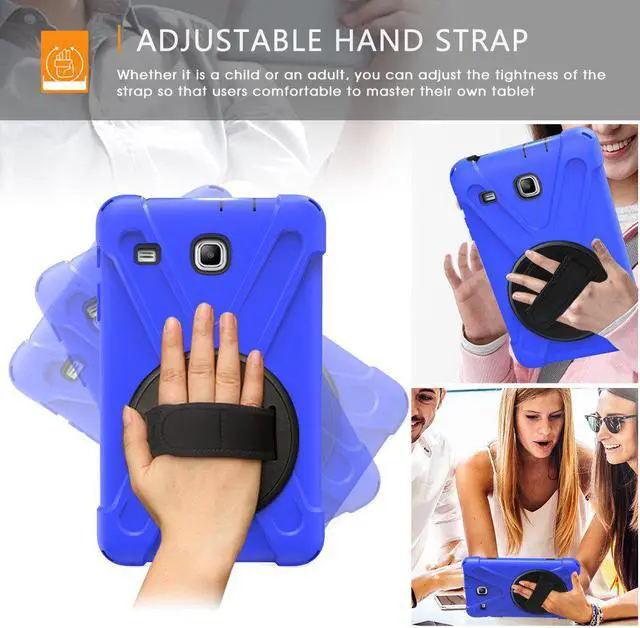 Alt view image 3 of 7 - Werleo Samsung Galaxy Tab E 8.0 T377 Case Armor Rugged Sturdy Shockproof Heavy Duty Durable Protective Cover with Stand / Hand Strap / Shoulder Strap for SM-T377A/ SM-T377V/ SM-T377P