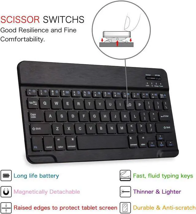 Alt view image 5 of 7 - Galaxy Tab S4 10.5 Keyboard Case with S Pen Holder Slim Shell Lightweight Stand Case with Detachable Wireless Bluetooth Keyboard for Samsung Galaxy Tab S4 10.5 2018 Model SM-T830 T835 T837