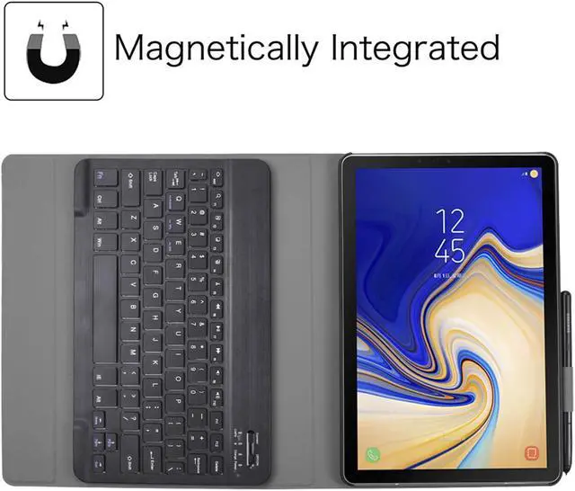 Alt view image 4 of 7 - Galaxy Tab S4 10.5 Keyboard Case with S Pen Holder Slim Shell Lightweight Stand Case with Detachable Wireless Bluetooth Keyboard for Samsung Galaxy Tab S4 10.5 2018 Model SM-T830 T835 T837