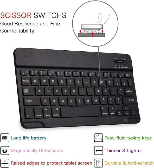 Alt view image 6 of 7 - Galaxy Tab S4 10.5 Keyboard Case with S Pen Holder Slim Shell Lightweight Stand Case with Detachable Wireless Bluetooth Keyboard for Samsung Galaxy Tab S4 10.5 2018 Model SM-T830 T835 T837