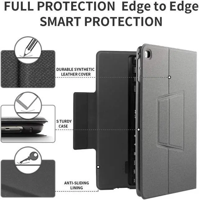 Alt view image 5 of 7 - iPad Keyboard Case for New iPad 9.7 2018 / iPad 6th Gen - iPad Pro 2017 / iPad 5th Gen - iPad Air 2 / Air 1 / iPad Pro 9.7 - 7 Color Backlit - Wireless Bluetooth iPad Case with Keyboard