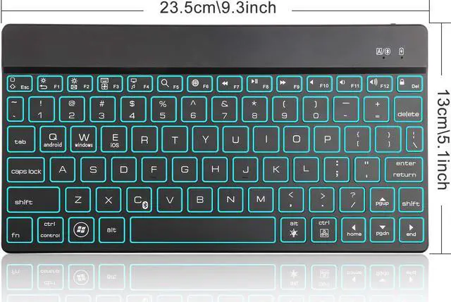 Alt view image 4 of 7 - Wireless Bluetooth Keyboard for iPad Pro 12.9 / 11 / 10.5 / 9.7 inch / iPrd Mini 1 2 3 4 5 - 7 Color Backlit Keyboard - Keyboard for 3 System Tablet iPhone iOS Mac Galaxy Android Windows