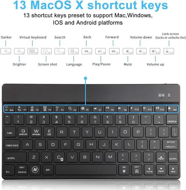 Alt view image 5 of 7 - Wireless Bluetooth Keyboard for iPad Pro 12.9 / 11 / 10.5 / 9.7 inch / iPrd Mini 1 2 3 4 5 - 7 Color Backlit Keyboard - Keyboard for 3 System Tablet iPhone iOS Mac Galaxy Android Windows