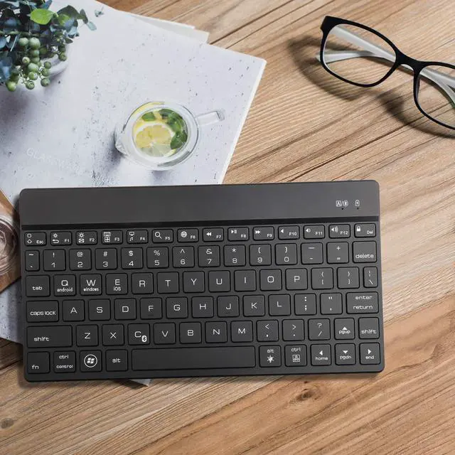 Alt view image 7 of 7 - Wireless Bluetooth Keyboard for iPad Pro 12.9 / 11 / 10.5 / 9.7 inch / iPrd Mini 1 2 3 4 5 - 7 Color Backlit Keyboard - Keyboard for 3 System Tablet iPhone iOS Mac Galaxy Android Windows