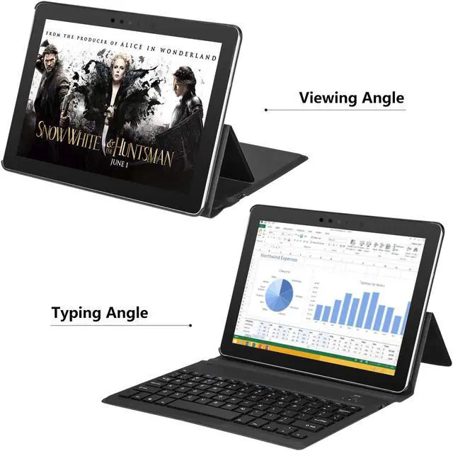 Alt view image 2 of 7 - Surface Go Case with Keyboard Werleo Ultra-Thin Stand PU Leather Business Cover Wireless Bluetooth Keyboard Case for Microsoft Surface Go 10 inch 2018 Released