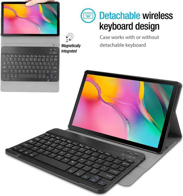 Alt view image 3 of 7 - Werleo Galaxy Tab A 10.1 2019 Keyboard Case T510 T515 Slim Shell Lightweight Cover with Magnetically Detachable Wireless Keyboard for Galaxy Tab A 10.1 Inch SM-T510 SM-T515 2019 Black