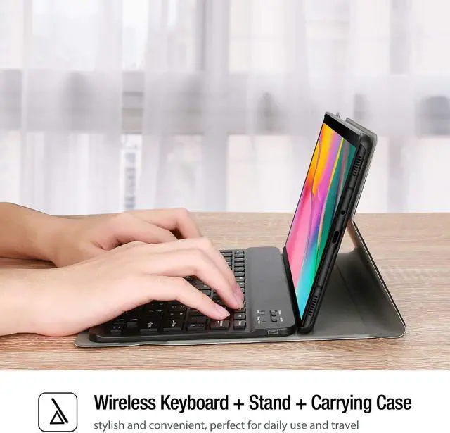 Alt view image 7 of 7 - Werleo Galaxy Tab A 10.1 2019 Keyboard Case T510 T515 Slim Shell Lightweight Cover with Magnetically Detachable Wireless Keyboard for Galaxy Tab A 10.1 Inch SM-T510 SM-T515 2019 Black