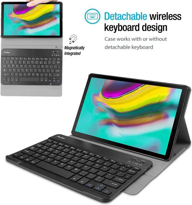 Alt view image 3 of 7 - Werleo Galaxy Tab S5e 2019 Keyboard Case T720 T725 Slim Shell Lightweight Cover with Magnetically Detachable Wireless Keyboard for Galaxy Tab S5e 10.5 Inch SM-T720 (Wi-Fi) SM-T725 (LTE) Black