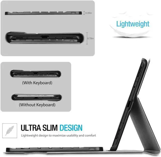 Alt view image 5 of 7 - Werleo Galaxy Tab S5e 2019 Keyboard Case T720 T725 Slim Shell Lightweight Cover with Magnetically Detachable Wireless Keyboard for Galaxy Tab S5e 10.5 Inch SM-T720 (Wi-Fi) SM-T725 (LTE) Black