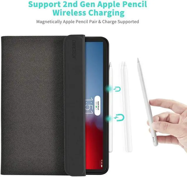 Alt view image 2 of 7 - Werleo 2018 iPad Pro 11 inch Keyboard Case - Support Apple Pencil Charging - Magnetic Wireless Bluetooth Keyboard Flip PU Case Folio Stand Cover Auto Sleep Wake Full Protective