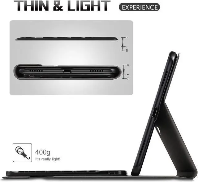 Alt view image 5 of 6 - Keyboard Case for Samsung Galaxy Tab A 10.5 Case with Detachable Wireless Bluetooth Keyboard Smart Stand Cover for Samsung Galaxy Tab A 10.5 2018 Release SM-T590 (Wi-Fi) SM-T595 (LTE) Tablet