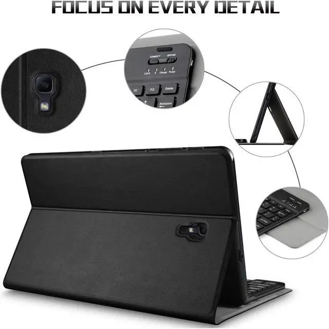 Alt view image 3 of 6 - Keyboard Case for Samsung Galaxy Tab A 10.5 Case with Detachable Wireless Bluetooth Keyboard Smart Stand Cover for Samsung Galaxy Tab A 10.5 2018 Release SM-T590 (Wi-Fi) SM-T595 (LTE) Tablet