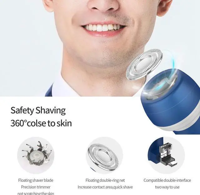 Alt view image 6 of 7 - Electric Shaver Portable Travel Razor Mini Beard Mustache Shaver Trimmer Hair Removal Mirco USB / USB For Android Smart Phones With OTG No Need Charge