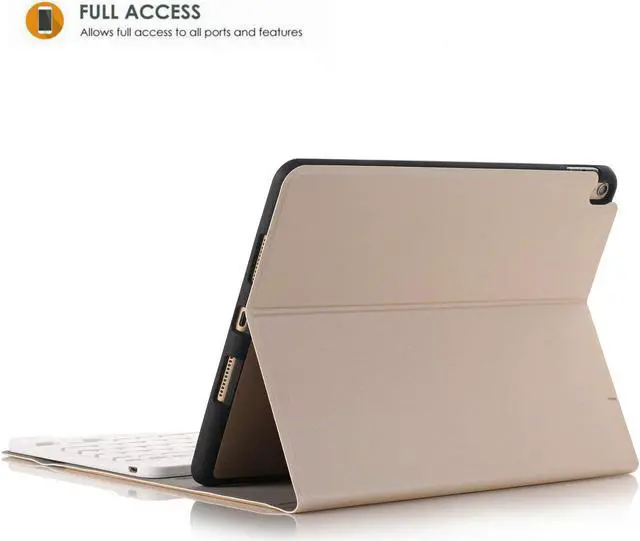 Alt view image 4 of 7 - Werleo iPad Pro 10.5 Keyboard Case with Pencil Holder for iPad Pro 10.5 inch A1701 / A1709 Smart Stand PU Leather Case with Detachable Wireless Bluetooth Keyboard Auto Sleep Sleep Protective Cover