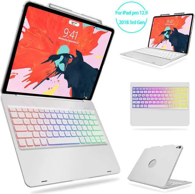 Main image of iPad Pro 12.9 Keyboard Case 2018 3rd Gen Werleo Protective Ultra Slim Hard Shell Folio Stand Smart Cover with Multicolor Backlit Wireless Bluetooth Keyboard for iPad Pro 12.9 2018